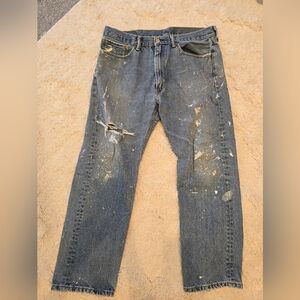 Levi's 505 Denim Distressed Jeans Men's Size 36x29 Vintage